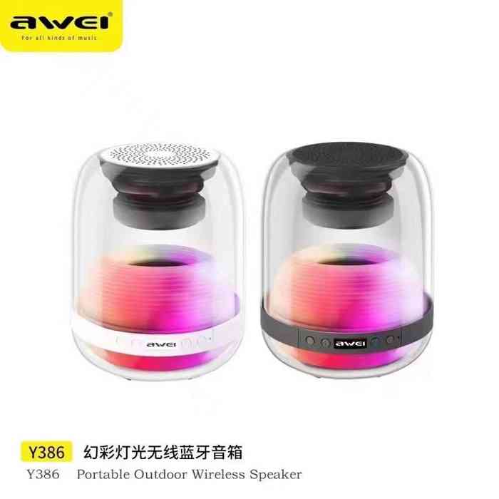 Awei Y386 Bluetooth Mini Speaker Colorful LED Subwoofer HiFi Sound Box Portable MP3 Music Sound Column For PC Smartphone